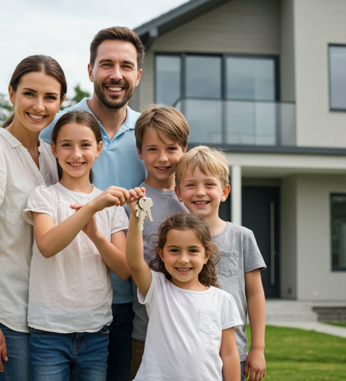 Winners with house keys